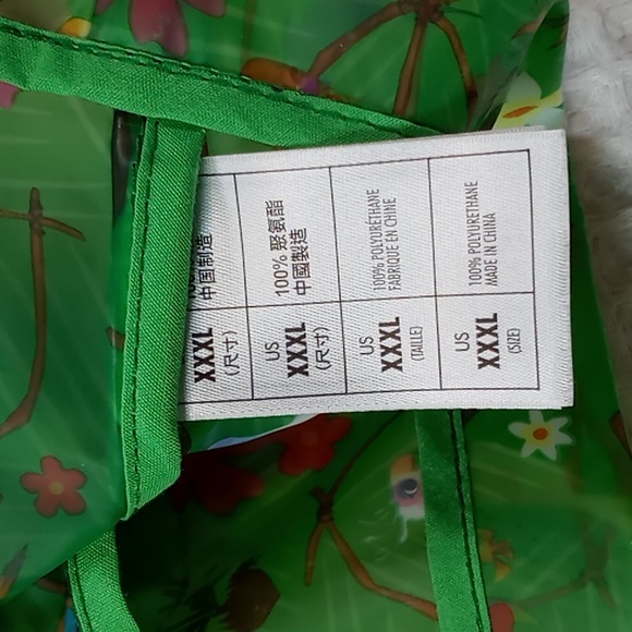 Disney Parks Enchanted Tiki Room Raincoat Birds Size 3XL Green - Picture 10 of 14